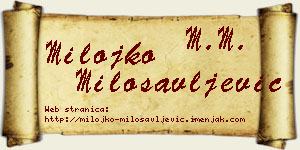 Milojko Milosavljević vizit kartica